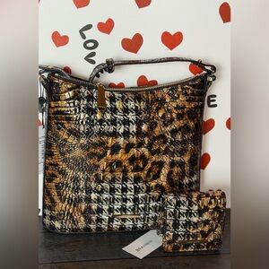 BRAHMIN KATIE UNTAMED LEOPARD CROSSSBODY WITH Matching JANE WALLET NWT HTF FIRM$